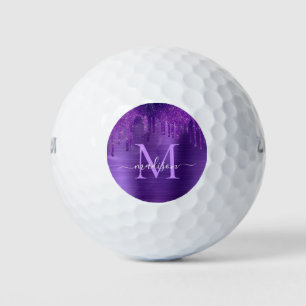 Balles De Golf Chic Purple Parties scintillant de séchage brosse