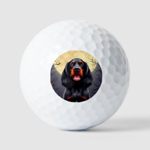 Balles De Golf Chien adorable dans une scène d'Halloween avec des