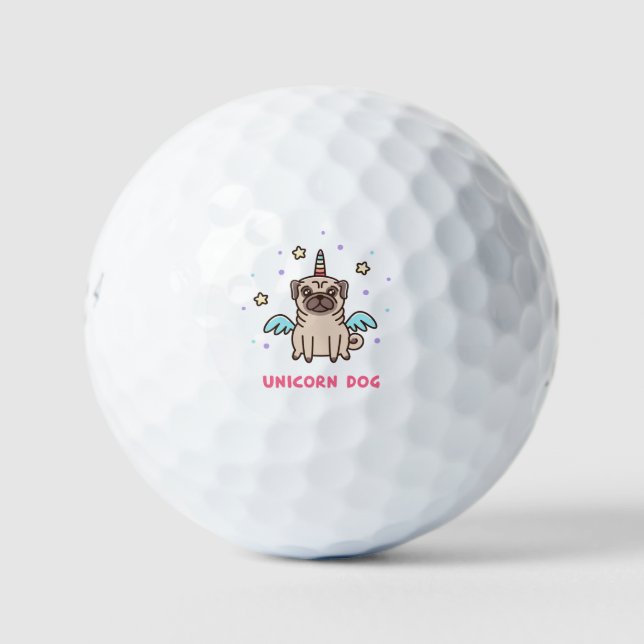 Balles De Golf Chien arc-en-ciel de Unicorne (Devant)