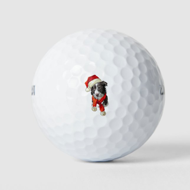 Balles De Golf chien Border Collie de Noël (Devant)