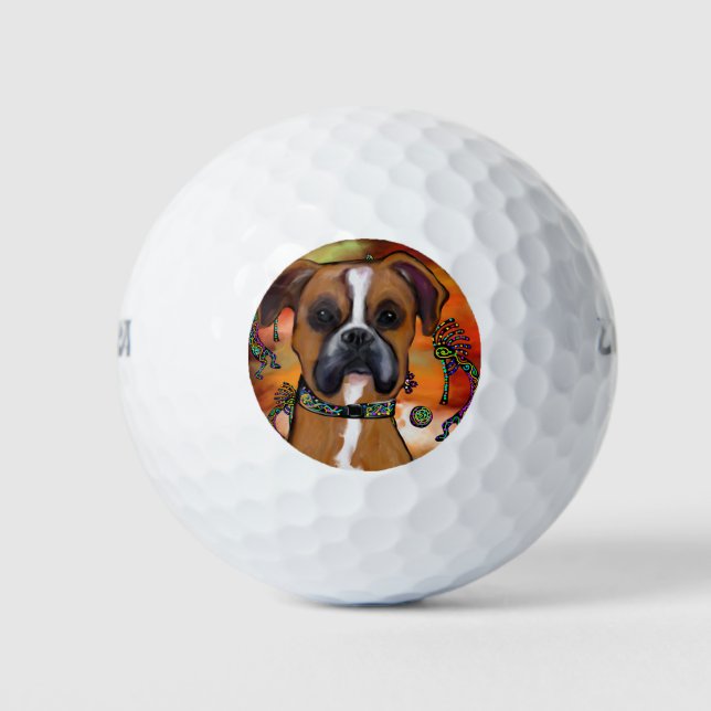 BALLES DE GOLF CHIEN BOXER (Devant)