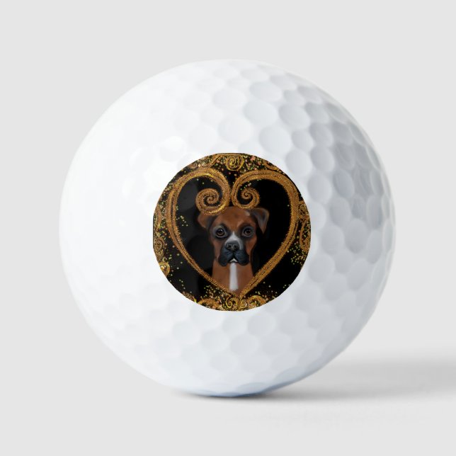 BALLES DE GOLF CHIEN BOXER (Recto)