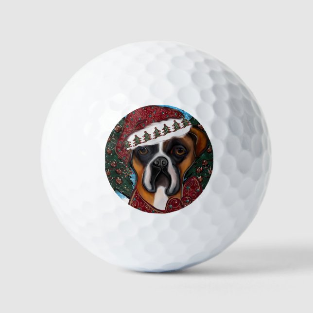 Balles De Golf Chien Boxer (Recto)