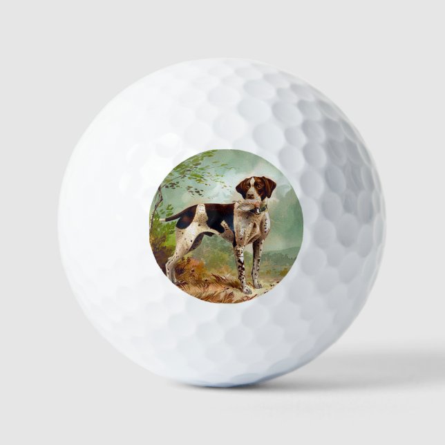 Balles De Golf Chien de chasse avec oiseau dans la bouche (Recto)