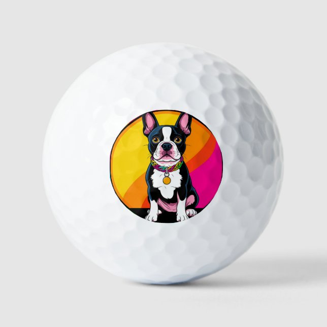 Balles De Golf Chien de dessin animé adorable (Recto)