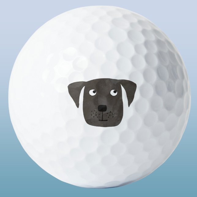 Balles De Golf Chien de dessin animé amusant (Fun cartoon dog golf balls for pet and animal lovers)