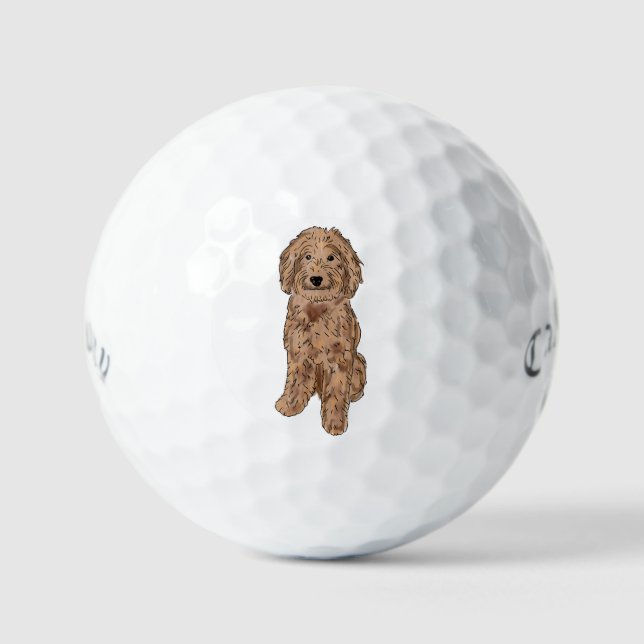 Balles De Golf Chien de doodle d'or (Recto)