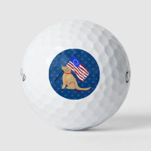 Balles De Golf Chien d'or patriotique American Drapeau Balls de g