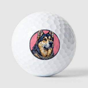 Balles De Golf Chien majestueux aux couleurs audacieuses