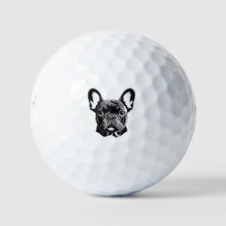 Balles De Golf Chien-taureau français personnalisé noir et blanc