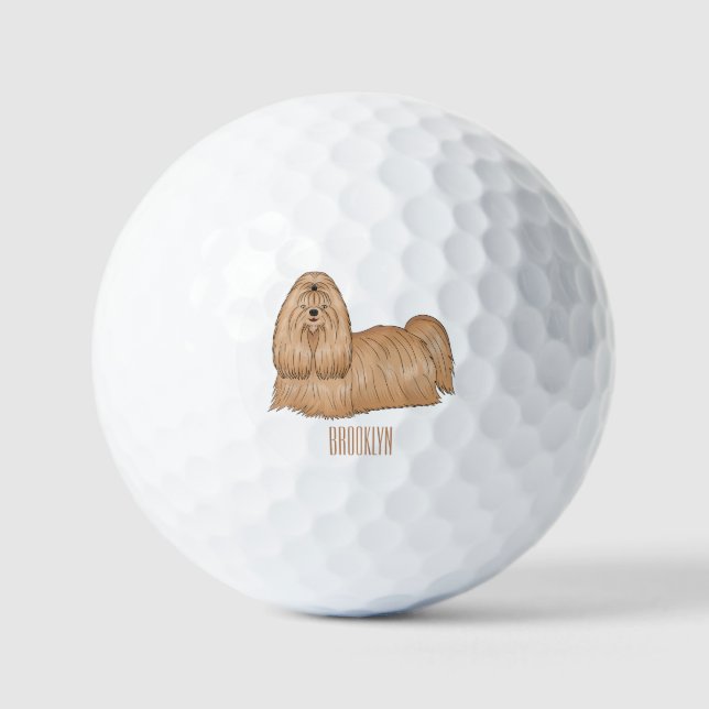 Balles De Golf Chih tzu long cheveux dessin de chien (Recto)