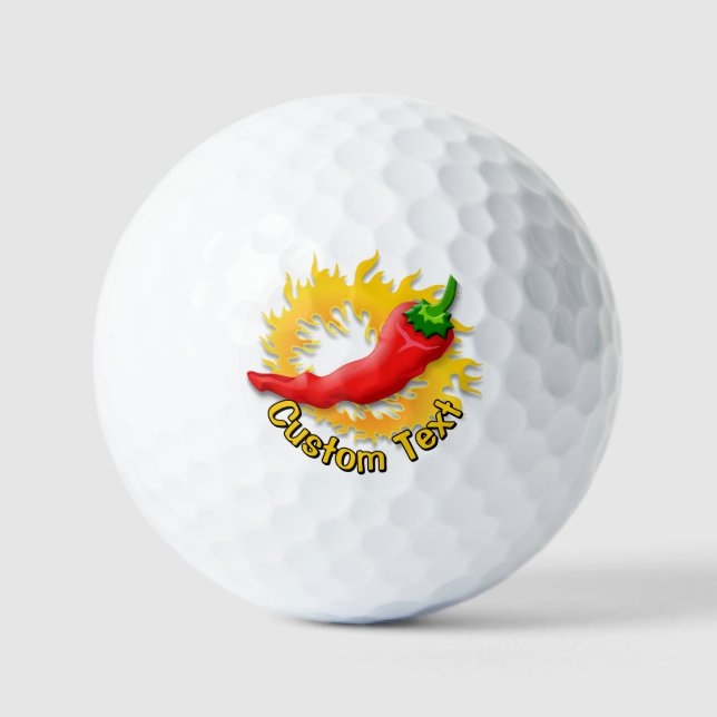 Balles De Golf Chili Pepper with Flame (Recto)