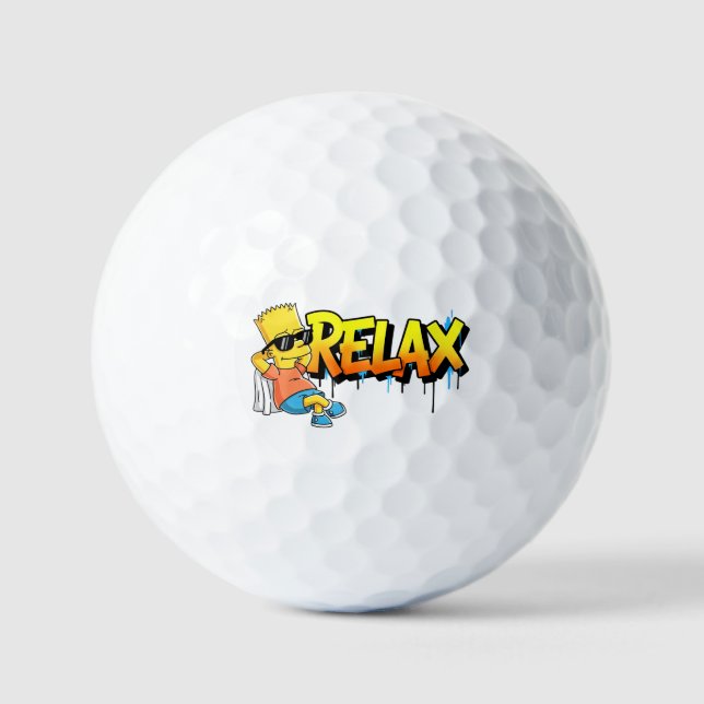 Balles De Golf Chill Bart Relax Graffiti Tee de Style Urbain (Recto)