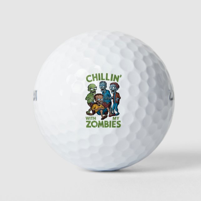 Balles De Golf Chillin Avec Mes Zombies Halloween Garçons Enfants (Devant)