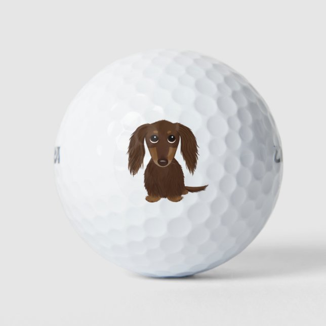 Balles De Golf Chocolat mignon à pois longs Chien Brown Dachshund (Devant)