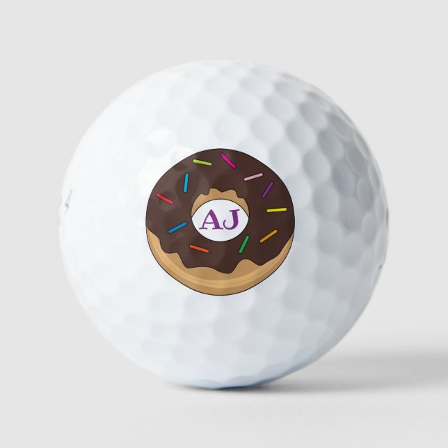 Balles De Golf Chocolate Glazed Donut with Sprinkles (Devant)