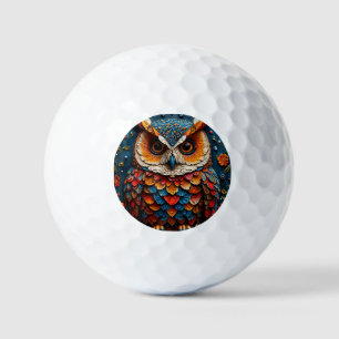 Balles De Golf Chouette Artistique Colorée