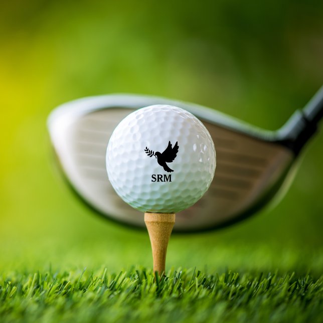 Balles De Golf Christian Cadeau Monogramme Dove Memorial personna (Créateur téléchargé)