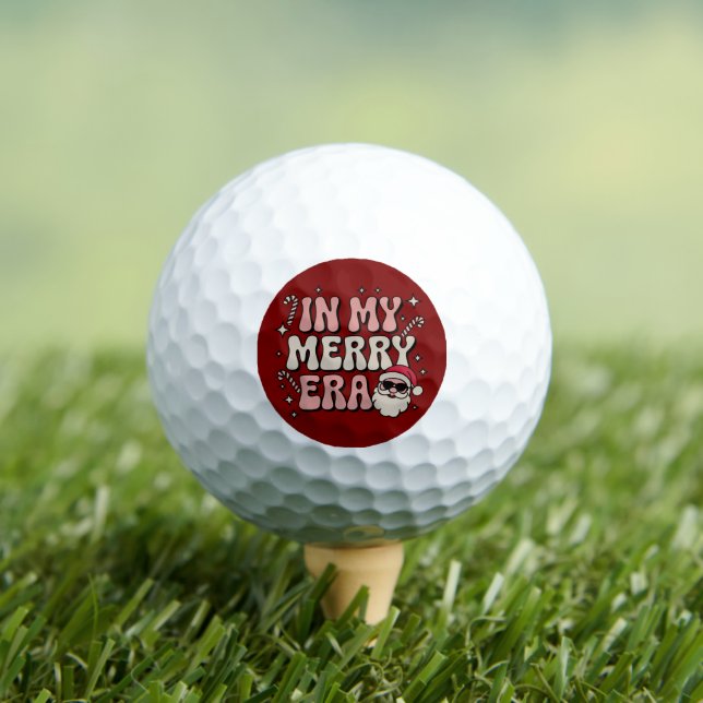 Balles De Golf Christmas in My Merry Era Cute Groovy Xmas (T-shirt Insitu)