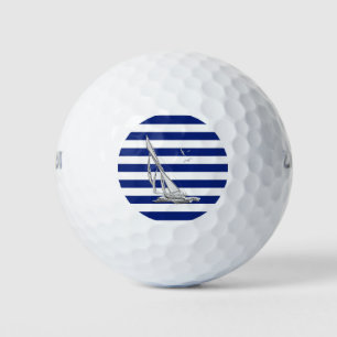 Balles De Golf Chrome Régate nautique Imprimer sur les rayures de