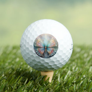 Balles De Golf Chuchotements de couleur : Papillon fractal pastel