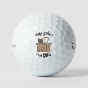 Balles De Golf Citation drôle Accueil est où est votre chat