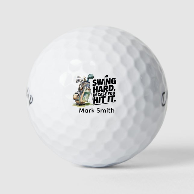 Balles De Golf Citation drôle de golf avec sac de golf pour golfe (Devant)