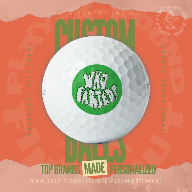 Balles De Golf Citation drôle de golf Qui a péter Cercle vert Hum (Custom Funny Gag Golf Balls. Personalize these "Who Farted?" balls for a laugh on the links!)