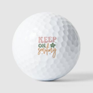 Balles De Golf Citation Inspirante Minimaliste "Continuez à Souri