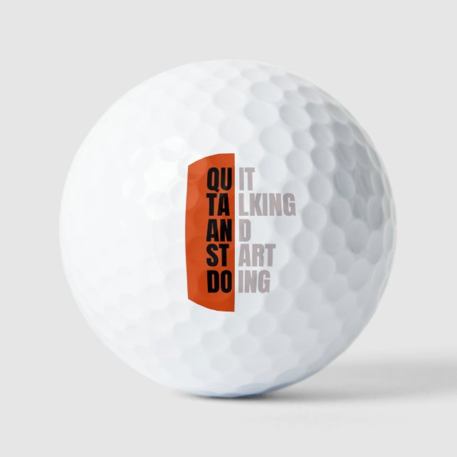 Balles De Golf Citation Motivationnelle "Arrêtez de Parler et Com (Recto)