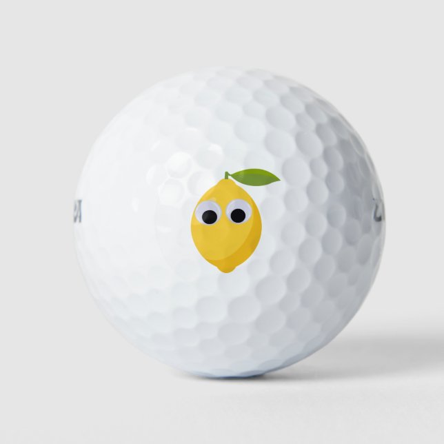 Balles De Golf Citron, fruit doux avec des yeux mobiles (Devant)