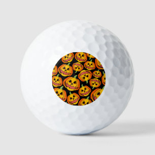 Balles De Golf Citrouille d'Halloween : Symbole Vintage d'automne