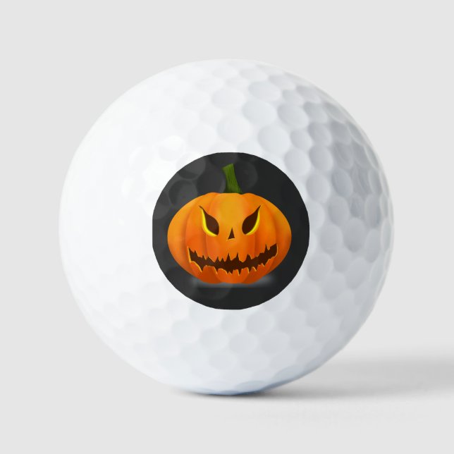 Balles De Golf Citrouille effrayante Jack O'Lantern (Recto)
