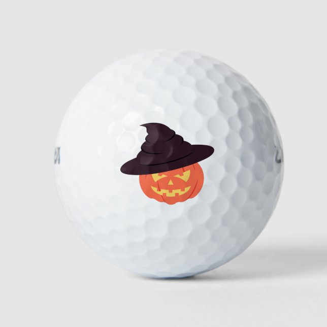 Balles De Golf Citrouille Orange Retro (Devant)