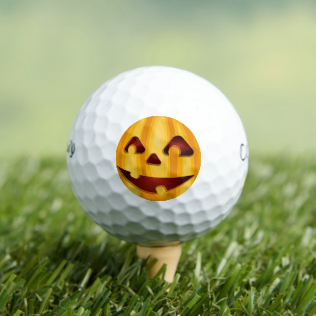 Balles De Golf Citrouille sculpté souriant design Halloween (T-shirt Insitu)