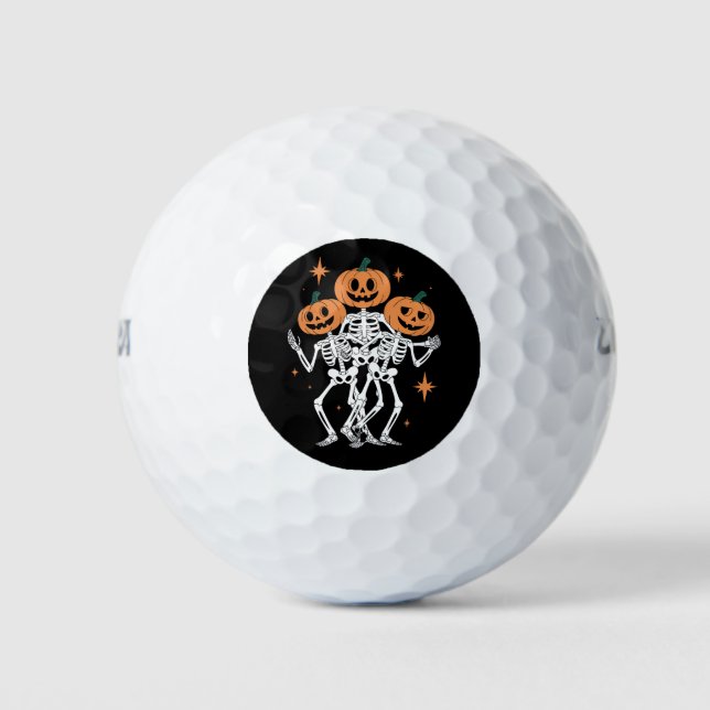 Balles De Golf Citrouille Squelette Halloween Citrouille Saison S (Devant)
