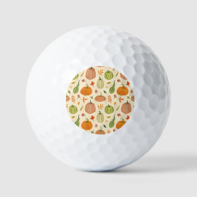 Balles De Golf Citrouille vert et orange, motif sans soudure. (Recto)