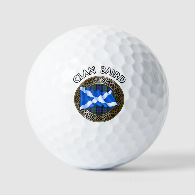Balles De Golf Clan Baird Tartan Knot & Drapeau (Recto)