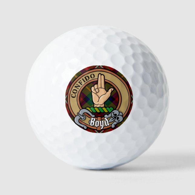 Balles De Golf Clan Boyd Crest sur Tartan (Recto)