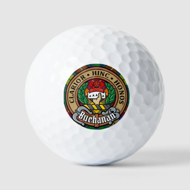 Balles De Golf Clan Buchanan Crest sur Tartan (Recto)