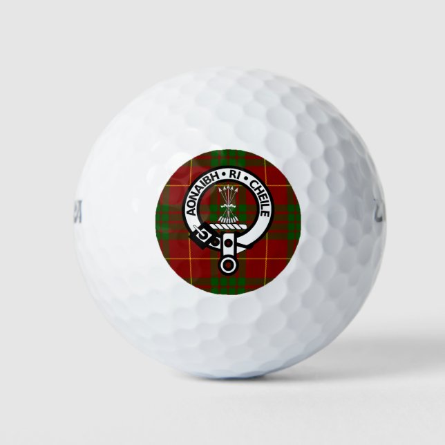 Balles De Golf Clan Cameron Crest Badge & Tartan (Devant)