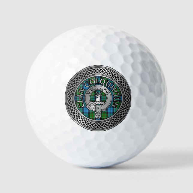 Balles De Golf Clan Colquhoun Crest & Tartan Knot (Recto)