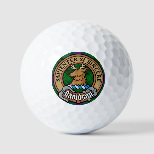 Balles De Golf Clan Davidson Crest sur Tartan (Recto)