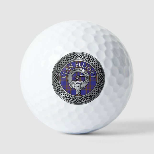 Balles De Golf Clan ELLioTT Crest et noeud tatan (Recto)