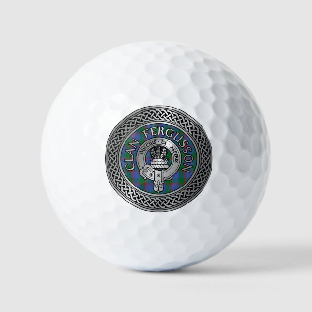 Balles De Golf Clan Fergusson Crest & Tartan Knot (Recto)