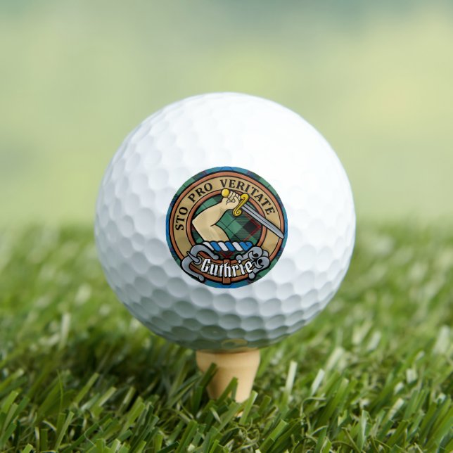 Balles De Golf Clan Guthrie Crest sur Tartan (T-shirt Insitu)