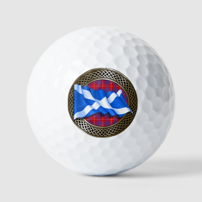 Balles De Golf Clan Hamilton Tartan Knot & Flag (Recto)