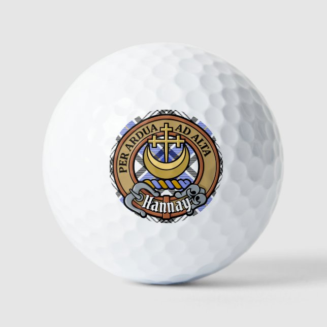 Balles De Golf Clan Hannay Crest sur Tartan (Recto)