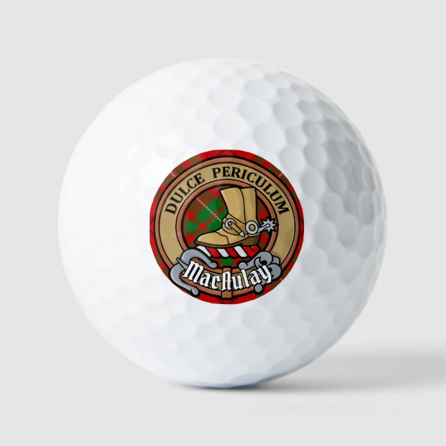 Balles De Golf Clan MacAulay Crest sur Tartan (Recto)