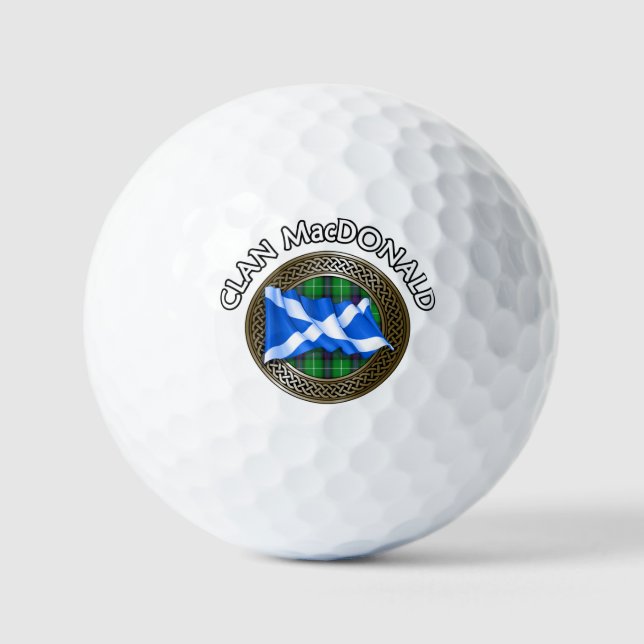 Balles De Golf Clan MacDonald Tartan & Drapeau (Recto)
